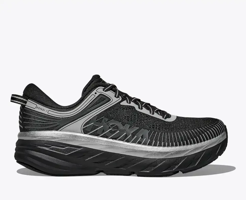 HOKA Bondi 7 Black Stardust - Men's Running Shoes & Trainers - front view