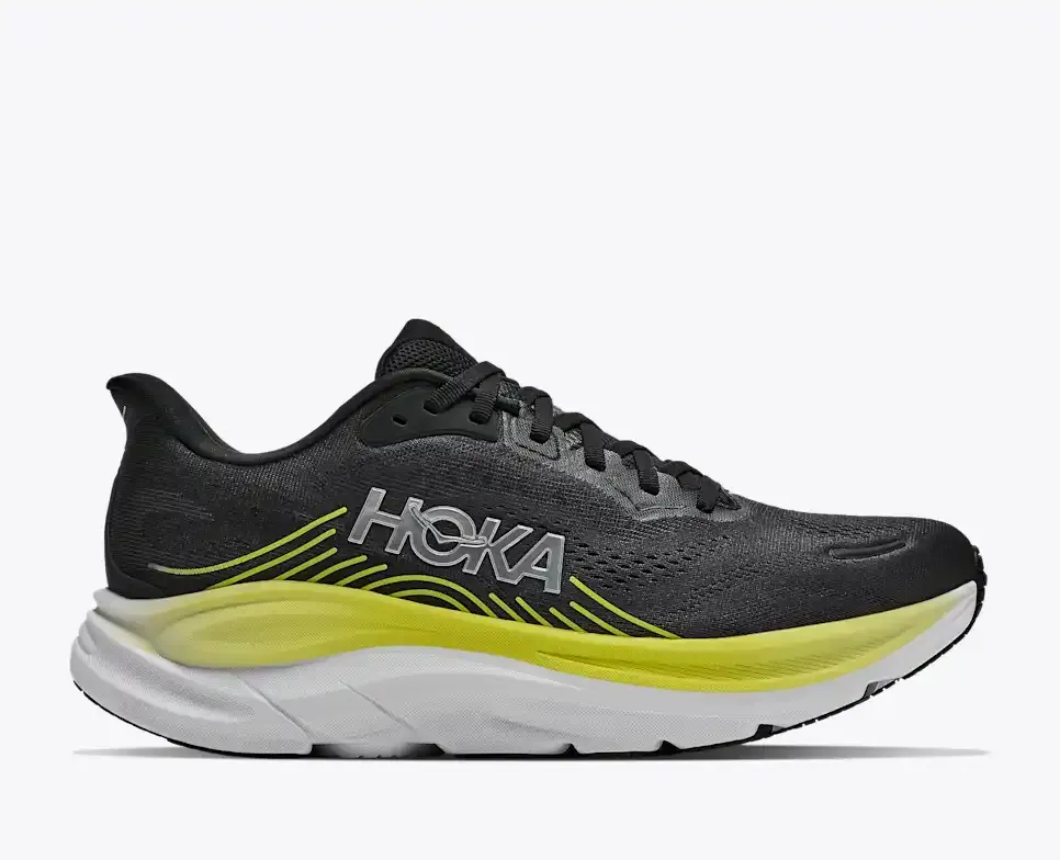 HOKA Clifton 11 Black Cosmic Grey - Men's Road Running Shoes & Trainers - front view
