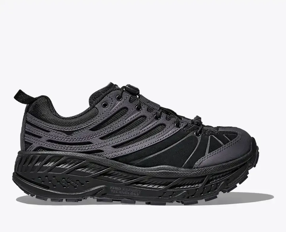 HOKA Elite Terrain System Stinson EVO OG Black - Men's Running Shoes & Trainers - front view