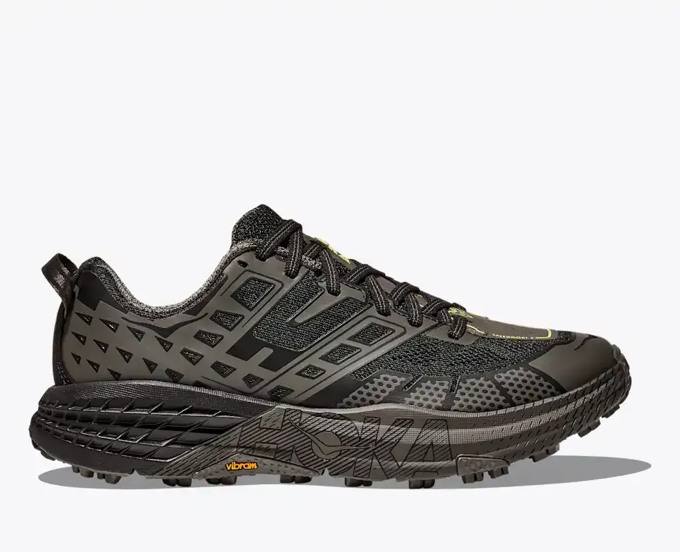 HOKA Speedgoat 2 Black Asphalt Grey - Men's Running Shoes & Trainers - front view