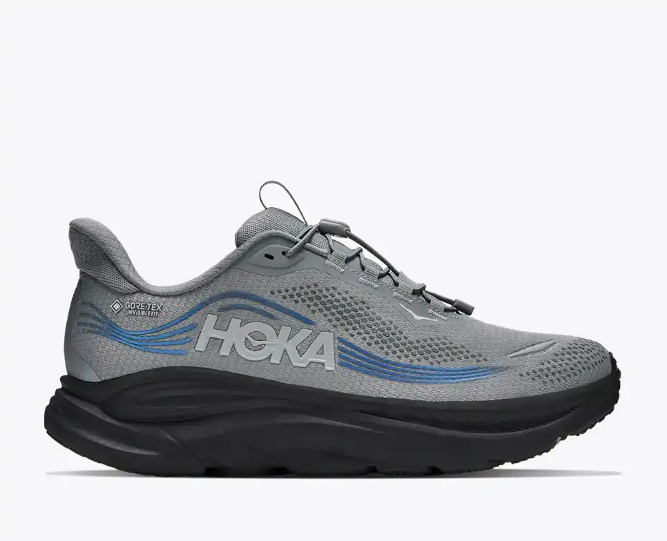 HOKA Clifton 11 GORE-TEX® Galactic Grey Virtual Blue - Men's Road Running Shoes & Trainers - front view