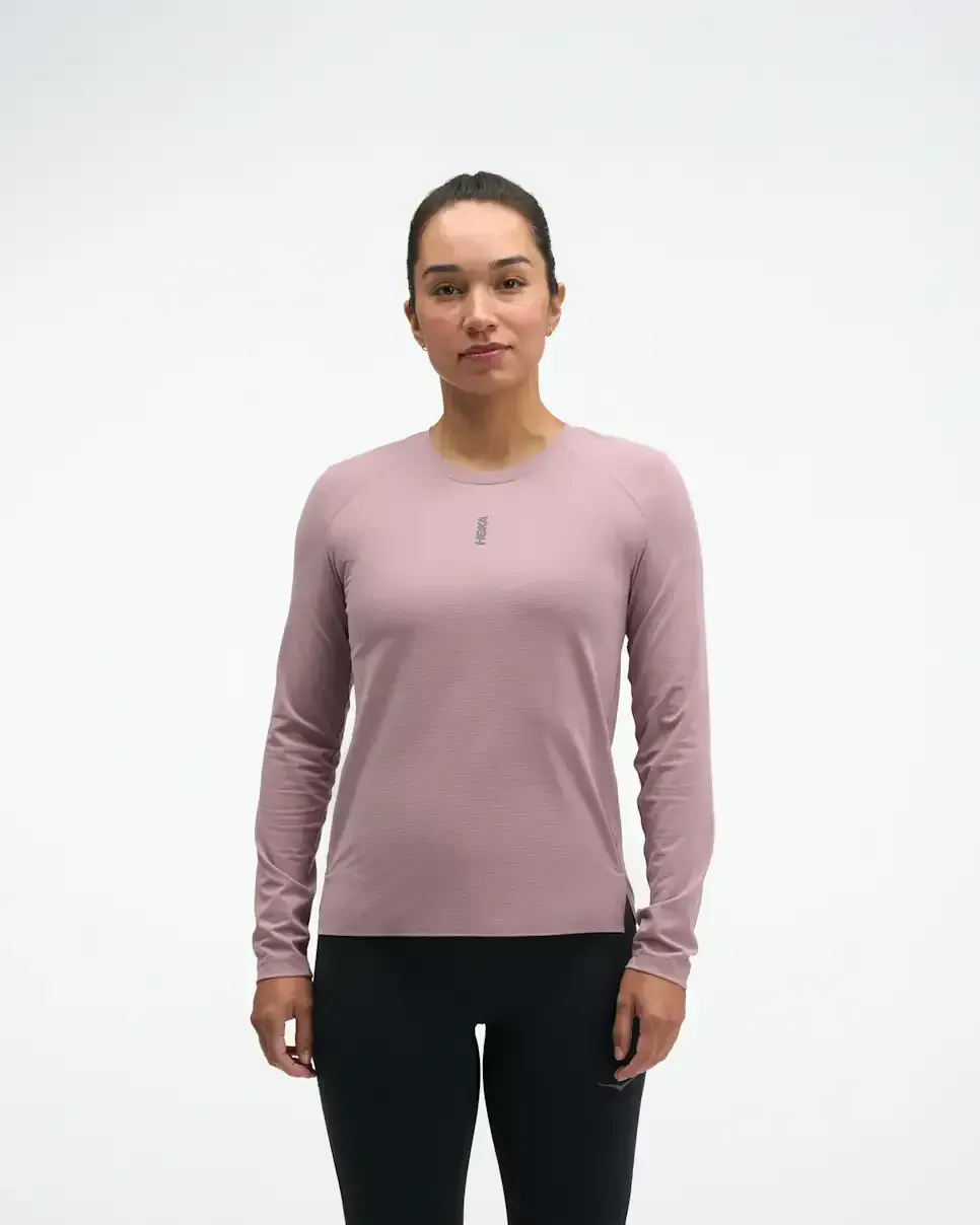 HOKA EveryRun Long Sleeve Quartzite (Women’s) - New Releases - front view
