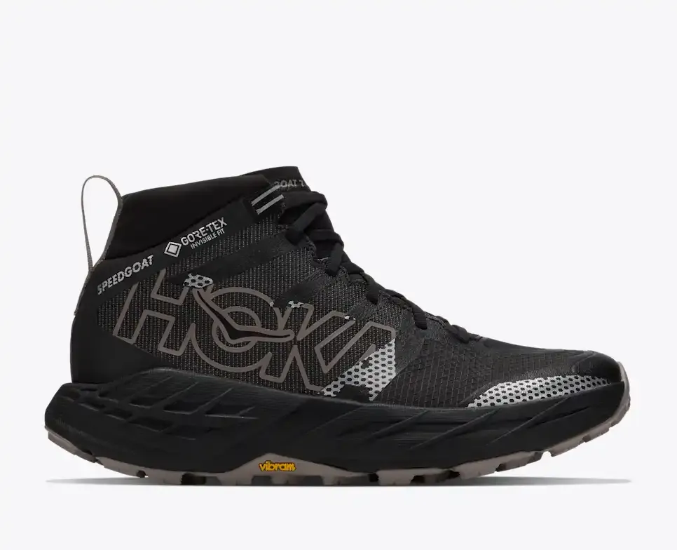 HOKA Speedgoat 7 Hike GORE-TEX® Black Pebble Grey - Hiking Boots & Shoes - front view