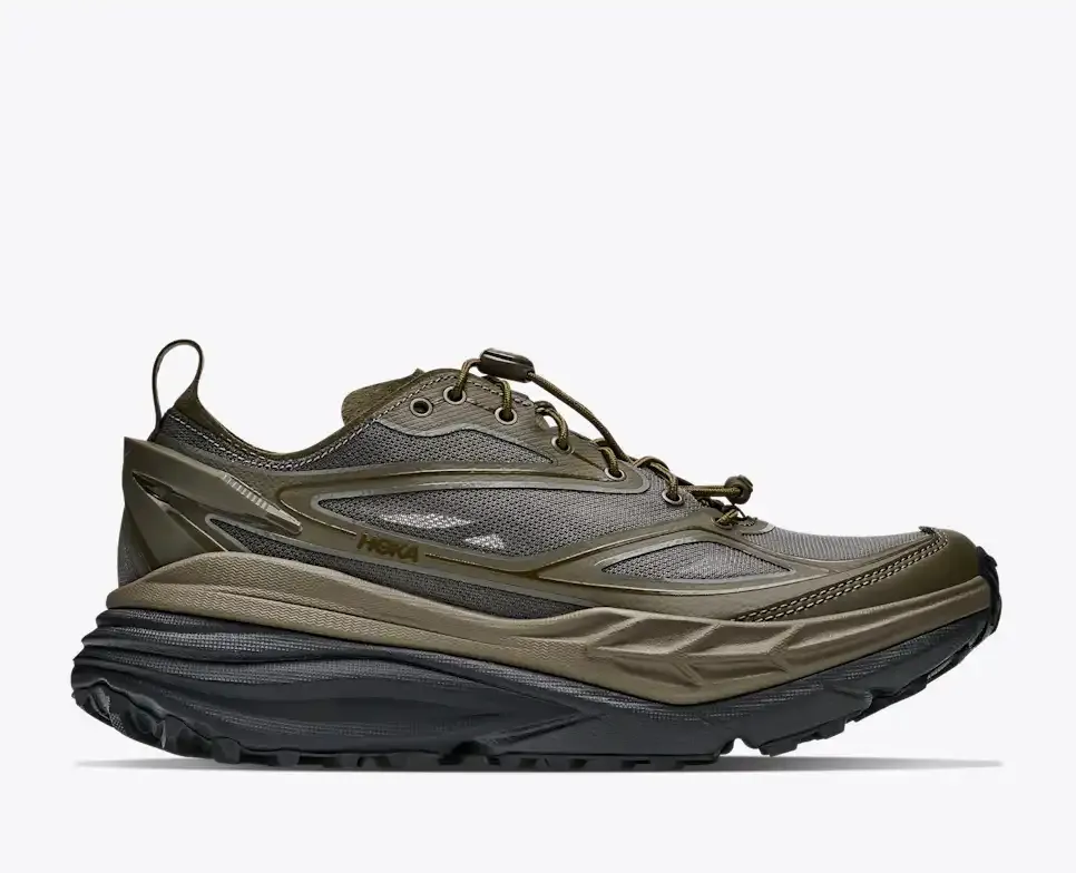 HOKA Stinson One7 Antique Olive Black (All Gender) - Men's Running Shoes & Trainers - front view