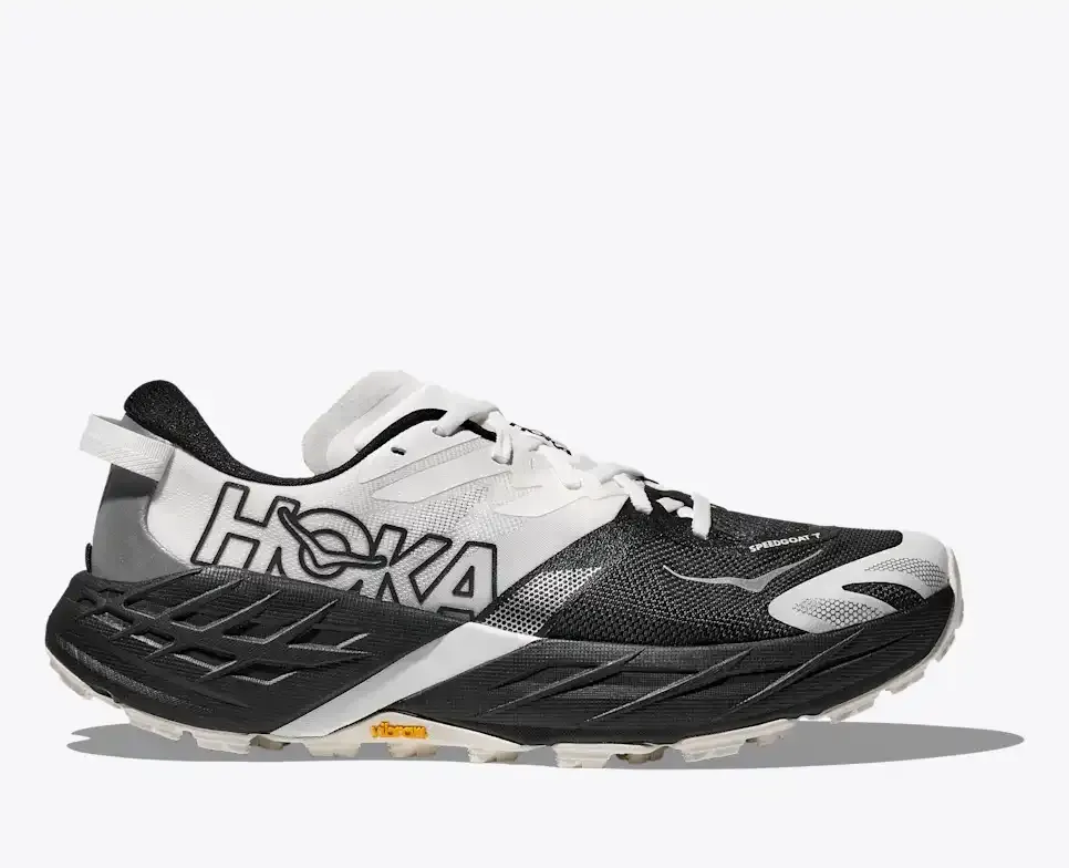 HOKA Speedgoat 7 Black White (Women’s) - Trail Running Shoes - front view